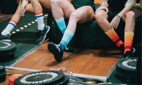 Calcetines deportivos en un box de crossfit